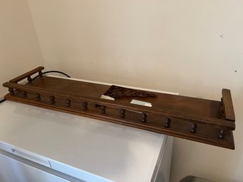 Long Wood Wall Accent Shelf With Metal Brackets