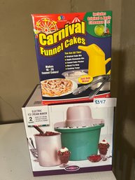 Ice Cream Maker & Carnival Funnel Cake Maker Lot