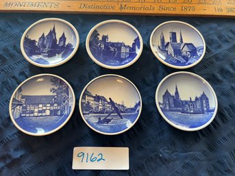Royal Copenhagen Denmark Lot Of 6 Fajance Wall Plaques / Mini Plates