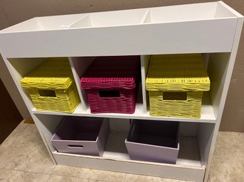 Target Storage Unit With Bins & Boxes (white Unit Has Some Condition Issues At Base - See Pics)