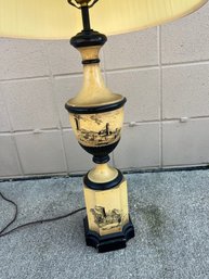 Vintage Heavy Lamp With Scene