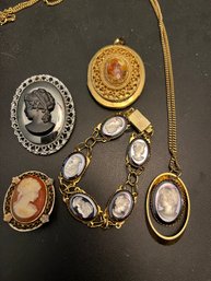 Vintage Cameo Jewelry Lot