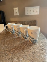 4 Corelle Coordinates Ocean Arc Mug Blues 12 Oz Coffee Cup