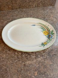 Homer Laughlin Oval Platter With Sunflower Floral Pattern