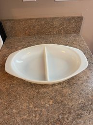 White Pyrex Divided Serving Tray
