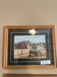 Small Judy Richardson John Deere Tractor And Barn Print (1)