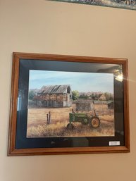 Large Judy Richardson John Deere Tractor And Barn Print