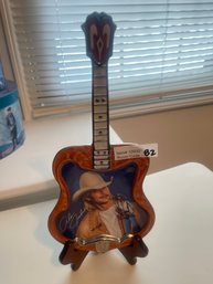 Alan Jackson Commemorative Guitar Plate 'Where I Come From' Bradford Exchange With Stand