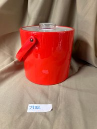 Vintage Ice Bucket Red With Lid