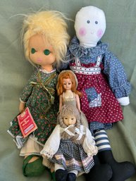 Lot Of 4 Dolls - Including Lenci Doll