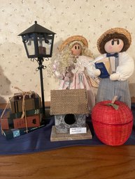 Americana Country Living Decorative Lot Apple Basket And More