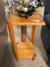 Modernistic Wood End Table Plant Stand