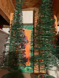 Decorative Christmas Tree And Santa Statue