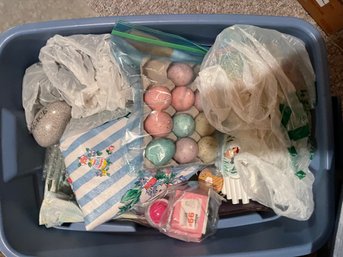 Tote Of Misc Holiday Decor Lot Easter