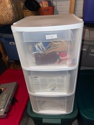 3 Drawer Plastic Storage With Crafting Supplies And More (1)
