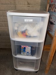 3 Drawer Plastic Storage With Crafting Supplies And More (2)