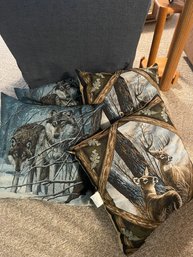 Large Deer And Wolf Pillows