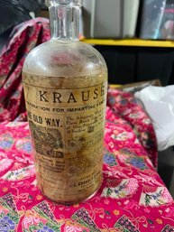 Krause Paper Label Antique Bottle