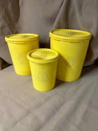 Tupperware Plastic Canister Set Of Three