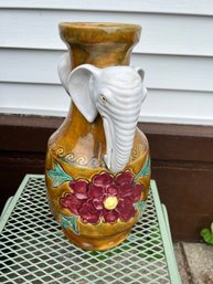 GORGEOUS Elephant & Floral Vase