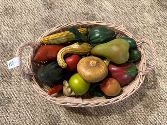 Decor Ceramic Fruit And Basket