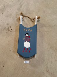 Sled With Snowman Wall Decor Holiday