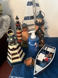 Lighthouse & Ship Themed Decor Lot