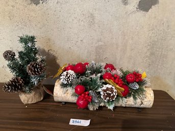 Holiday Floral Birch Wood Decor