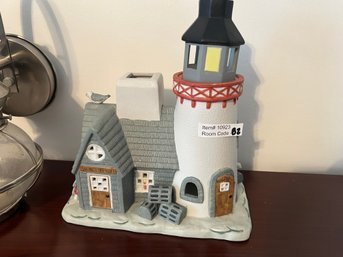 Party Lite Two Tea House Lighthouse Candle Holder