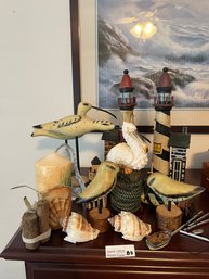 Large Lot Of Ocean / Lighthouse Themed Decor