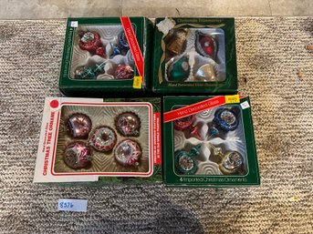 Glass Christmas Bulb Lot Of Four Packages