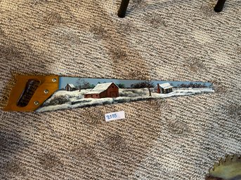 Art Hand Saw Barn Painted Signed