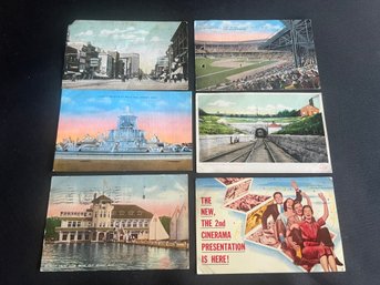 Lot Of 6 Detroit Postcards - Detroit Tigers, Belle Isle, & More!!!