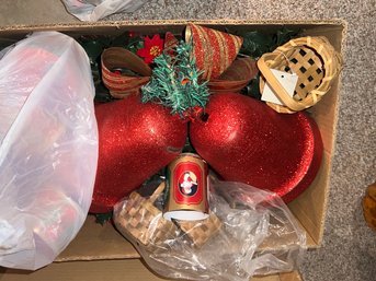 Christmas Box Lot - Large Bells, Ribbon ) Morem