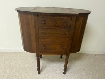 Outstanding Vintage Side Table Storage Cabinet With Rounded Side Storage