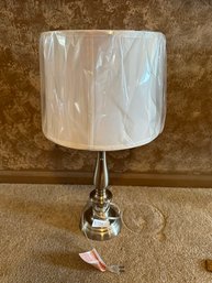 Table Lamp Silver White Shade