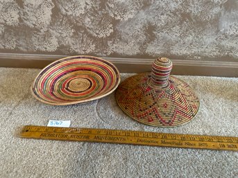 Woven Bowl With Lid Basket