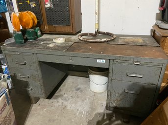 Metal Desk Large Vintage Storage