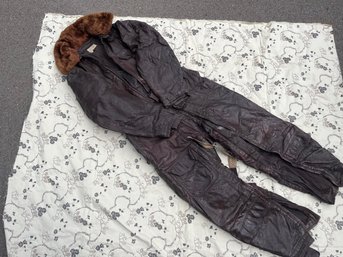 Outstanding WWII US Navy Electrically Heated Leather Flight Suit