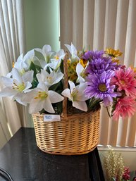 Artificial Floral Flowers In Basket