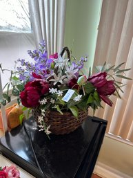 Flower Arrangement In Basket Artificial Floral