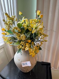 Yellow Flower Artifcial Floral Arrangement Vase