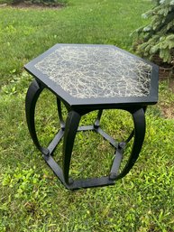 Vintage MCM Drum Accent Side Table - Attributed To Baker Furniture
