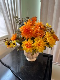 Yellow Orange Floral Arrangement Artificial
