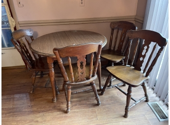 Table Wood Kitchen With Four Chairs