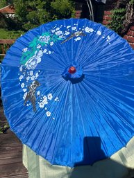 Vintage Oriental Blue Parasol