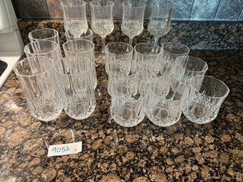 Crystal Stemware Drink Glasses Lot Of 19
