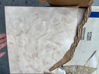Lot Of Two Boxes Of Nafco Vinyl Tile Flooring In Victorian Marble