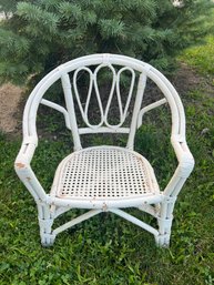 Vintage Childrens White Wicker Chair
