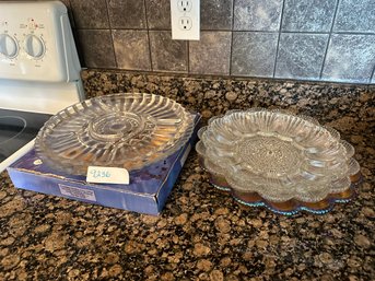 Deviled Egg Plate Platers Dish Lot Indian Glass
